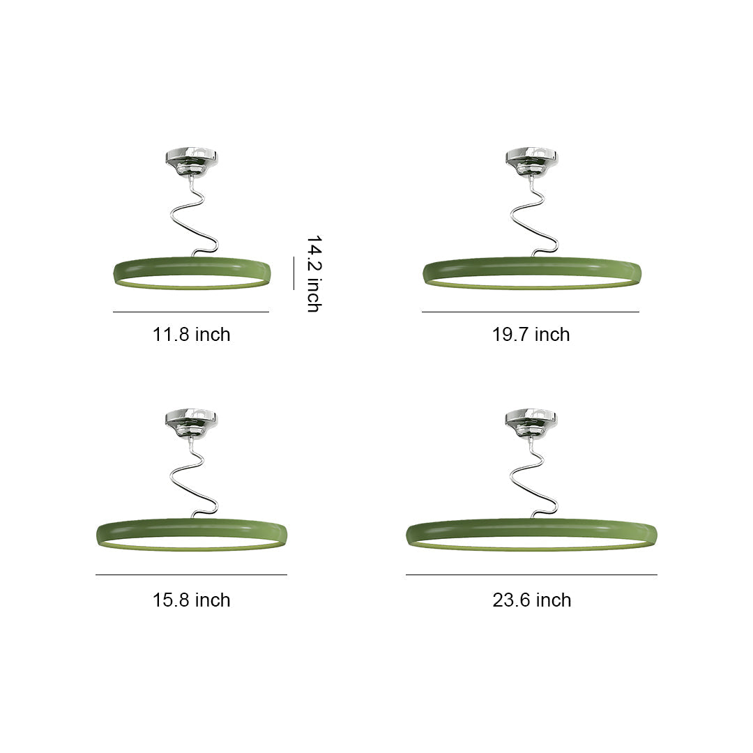 Twisted-Line LED Semi-Flush Mount — Aluminum & Iron, Acrylic Shade, Dimmable 3000K–6000K, 11.8"–23.6"