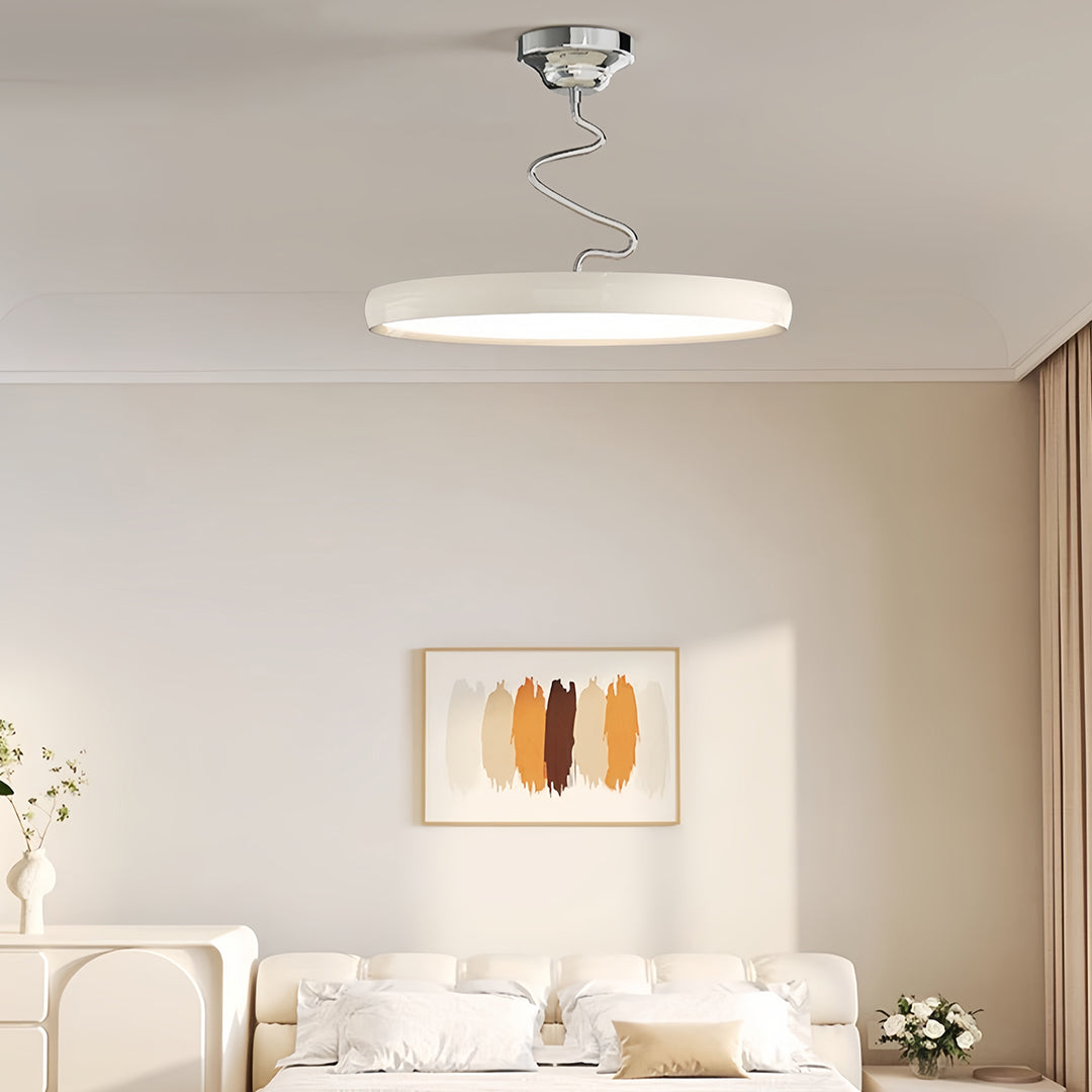 Twisted-Line LED Semi-Flush Mount — Aluminum & Iron, Acrylic Shade, Dimmable 3000K–6000K, 11.8"–23.6"