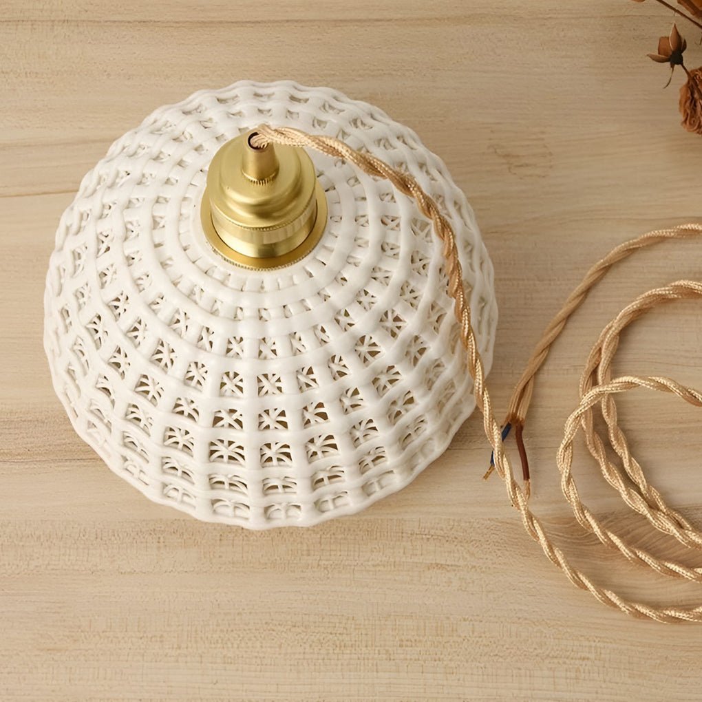 modern semi globe ceramic copper pendant light artistic pendant lighting