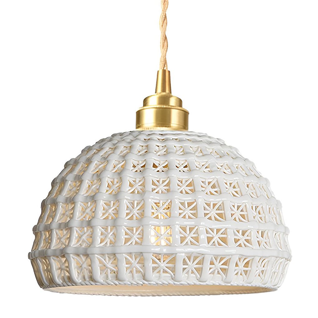 modern semi globe ceramic copper pendant light artistic pendant lighting