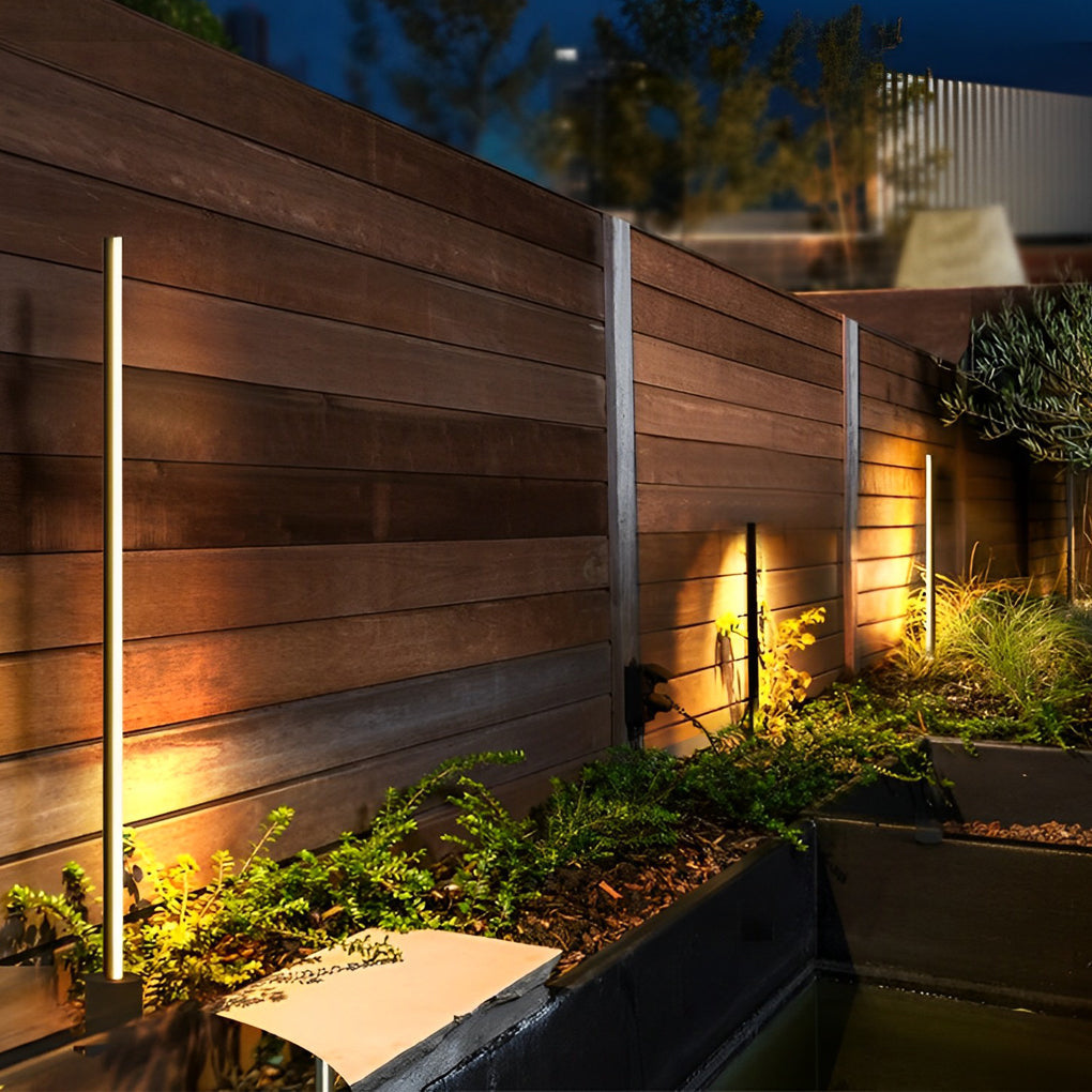 Linear Minimalist Outdoor Floor Lamp — Stainless Steel & Aluminum, LED 3000K, IP65, 4 Heights