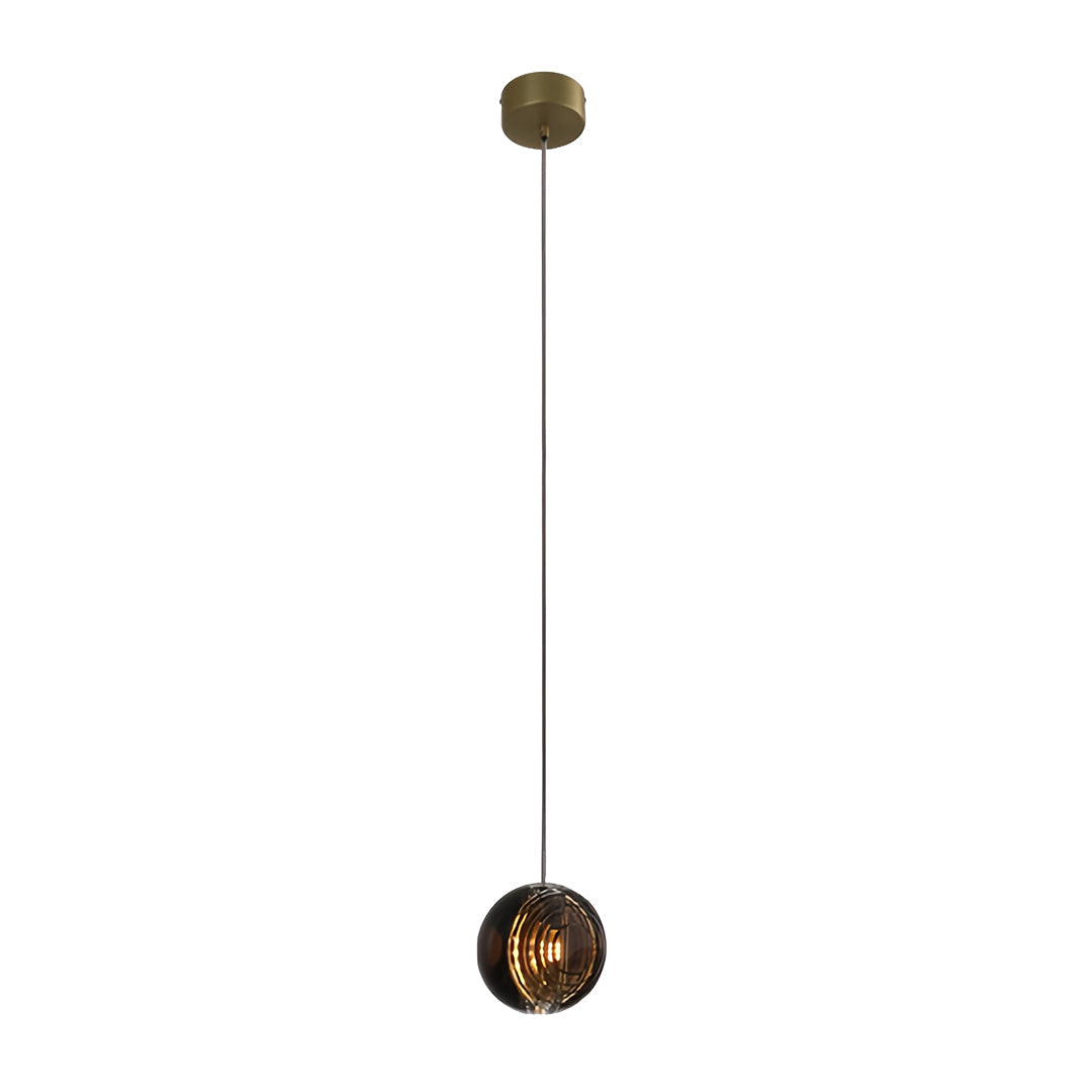 Crystal-Accented Mini Pendant Light — Metal, 1-Light, 12W, G4, 3000K Warm White, Adjustable 70.87" Cord