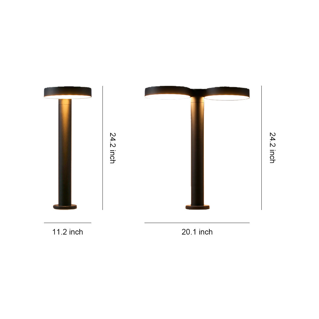 Modern Solar Path Light — Black Die-Cast Aluminum, Single or Double Head, Dual Color Temperature, IP65, 4000mAh