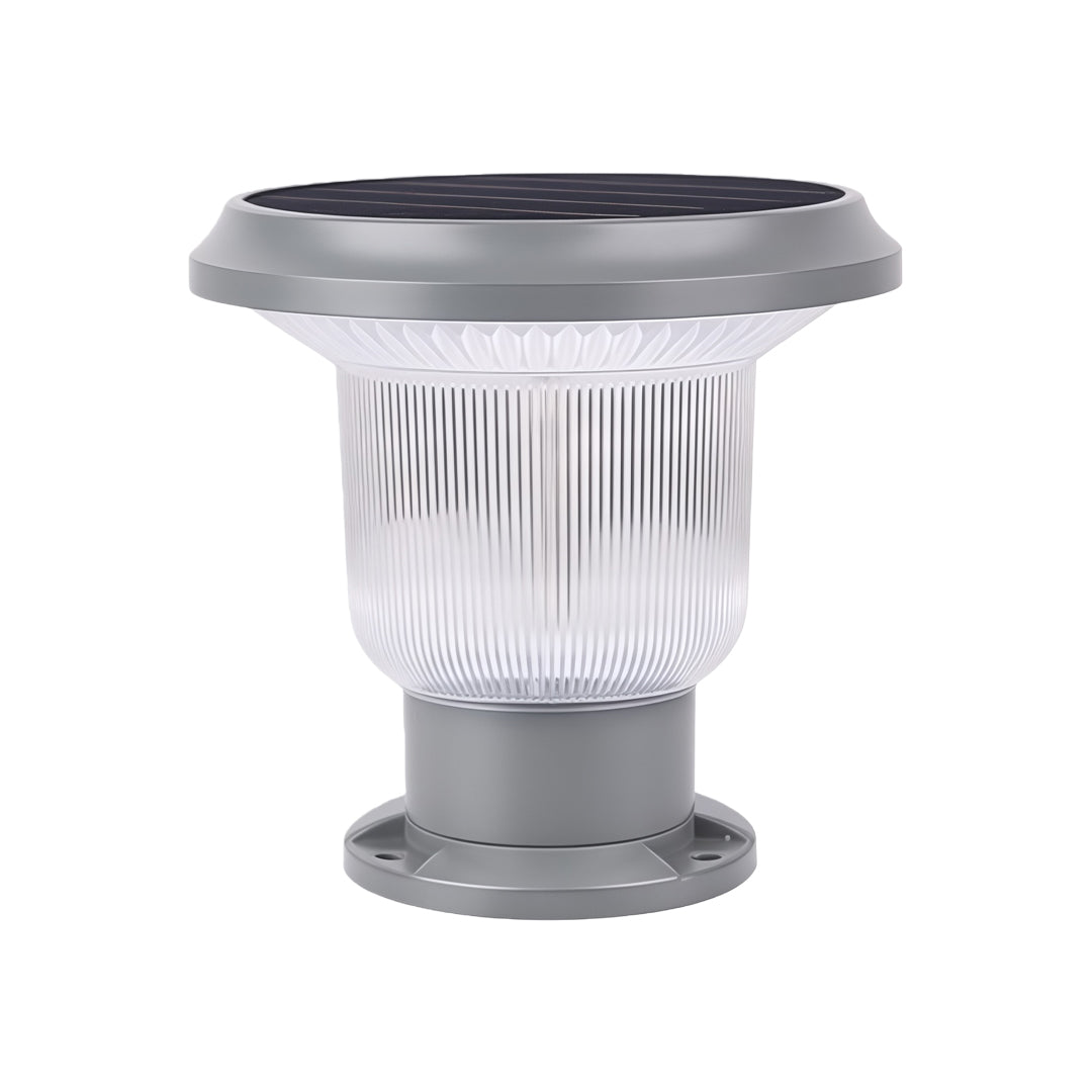 Outdoor Pillar Light — Aluminum, Solar or Hardwired E27, IP65 Weatherproof, Black / Gray