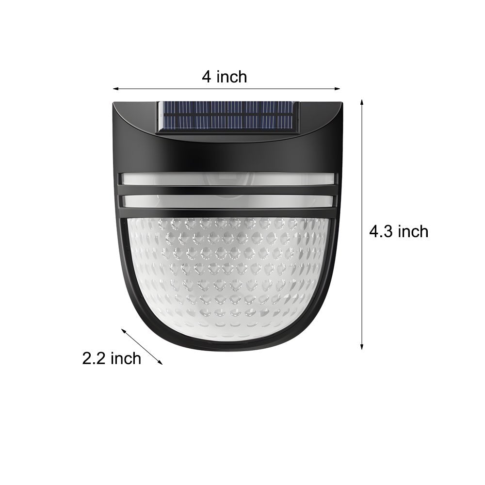 Modern Solar Wall & Fence Sconces, Set of 4 — Black ABS, IP54, Dual-Mode up to 12-Hour Illumination