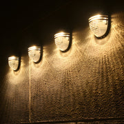 Modern Solar Wall & Fence Sconces, Set of 4 — Black ABS, IP54, Dual-Mode up to 12-Hour Illumination