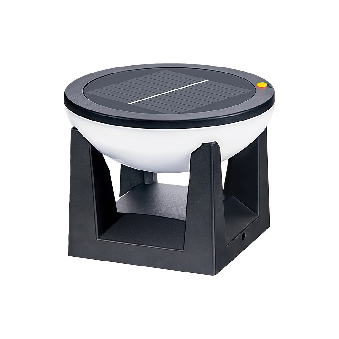 Solar Bollard Pillar Light — Black ABS, Three-Color Dimming (3000K/4500K/6000K), IP65 Weatherproof