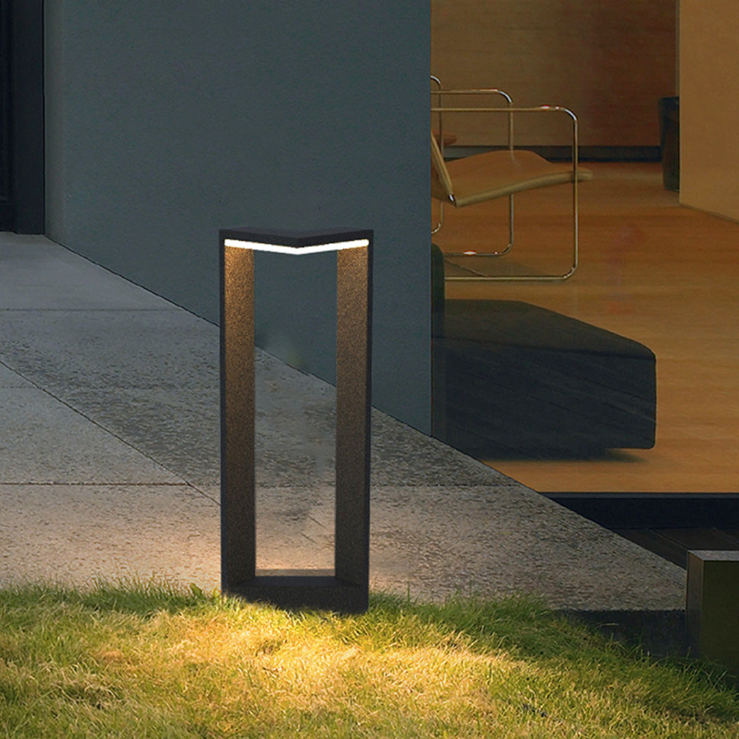 Square Outdoor Bollard Light — Stainless Steel, Black, LED, IP65, 6W / 10W, Warm White 3000K