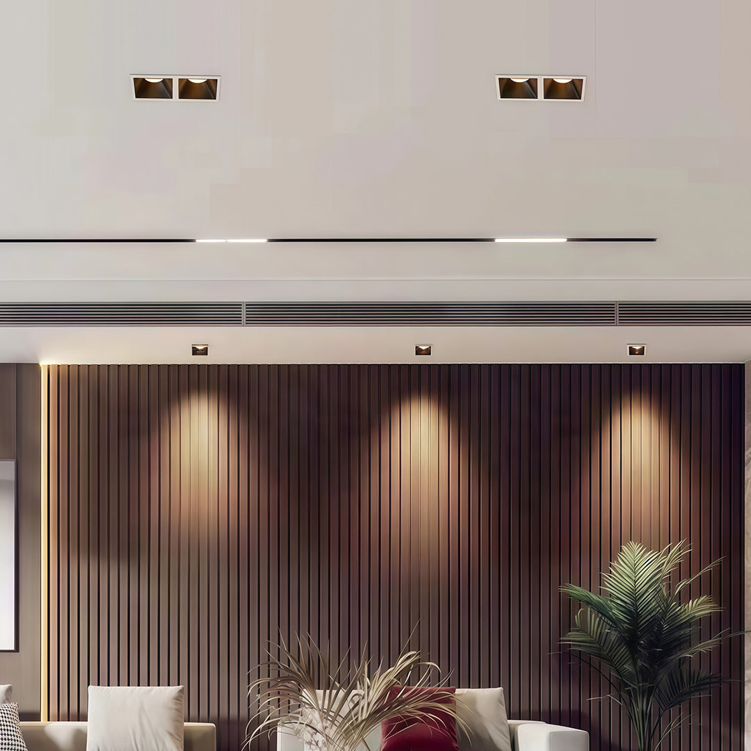 Square Linear Grid LED Recessed Downlight — Aluminum, Anti-Glare, 7W–24W, 3000K / 4000K / 6000K, Single or Double Head