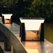 Solar Bollard Pillar Light — Black ABS, LED, Three-Color Dimming (3000K/4500K/6000K), IP65 Weatherproof, Dusk-to-Dawn