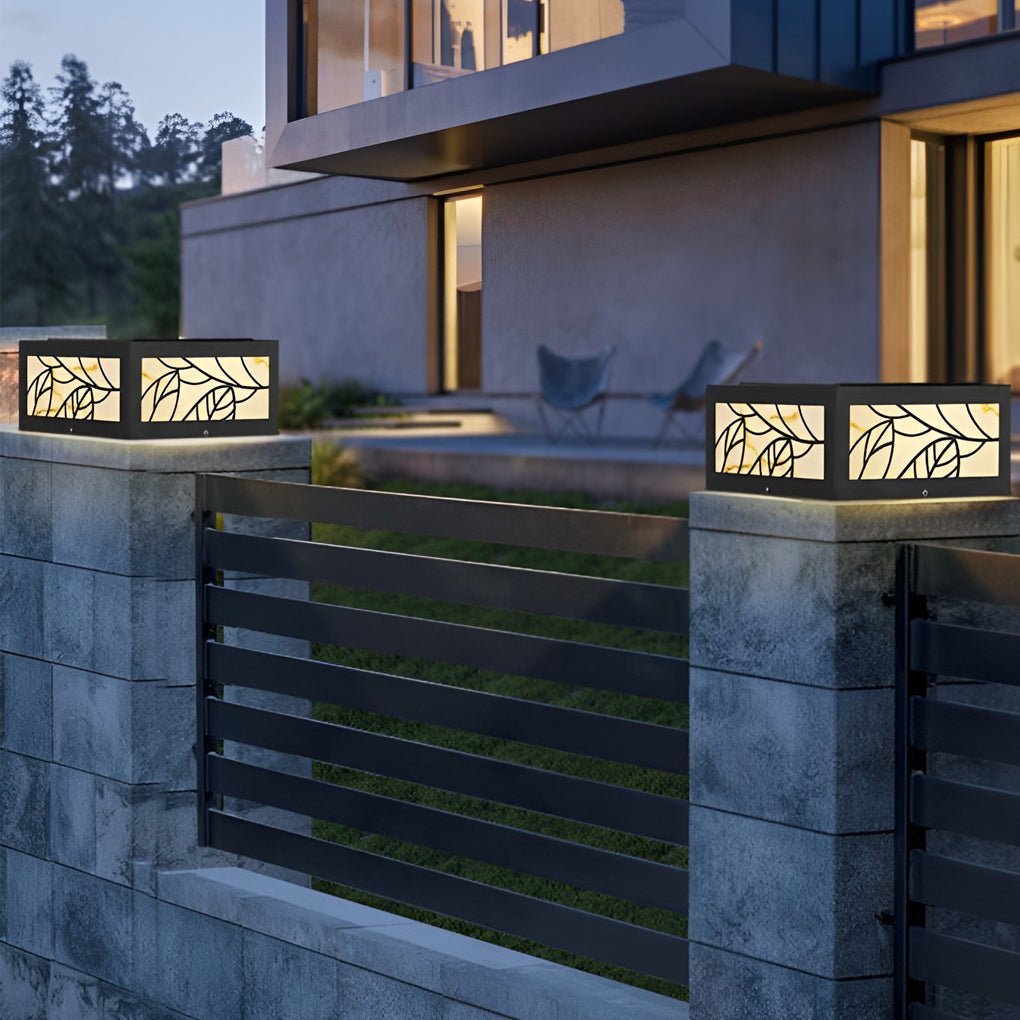 modern square waterproof led solar deck post lights outdoor pillar lighting
