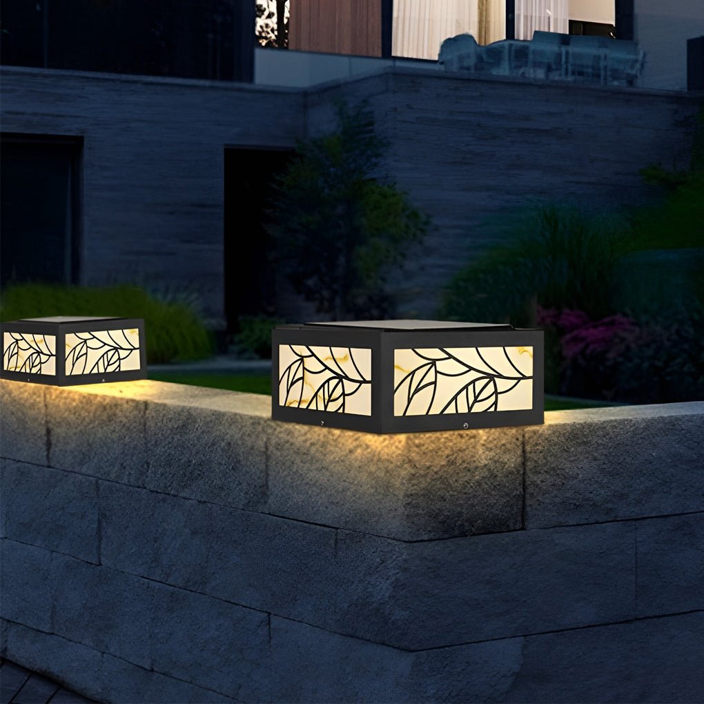 modern square waterproof led solar deck post lights outdoor pillar lighting