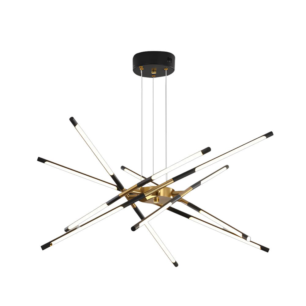 Linear Sputnik Chandelier — Iron, Gold/Black, Stepless Dimming, 3000K–6000K, 3- to 6-Light
