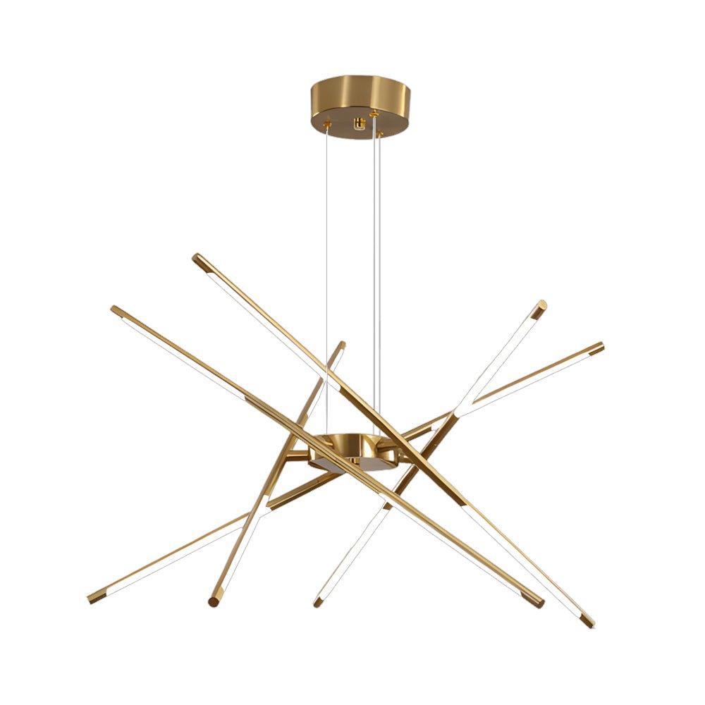 Linear Sputnik Chandelier — Iron, Gold/Black, Stepless Dimming, 3000K–6000K, 3- to 6-Light