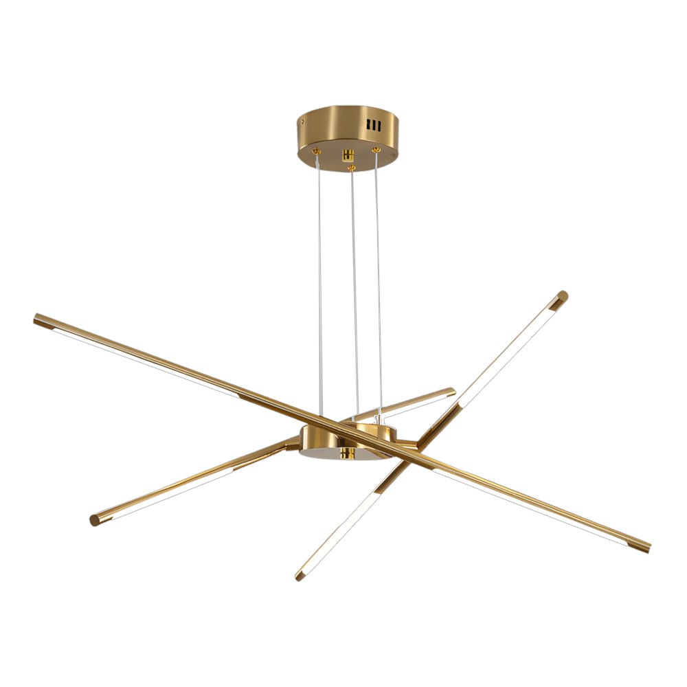 Linear Sputnik Chandelier — Iron, Gold/Black, Stepless Dimming, 3000K–6000K, 3- to 6-Light