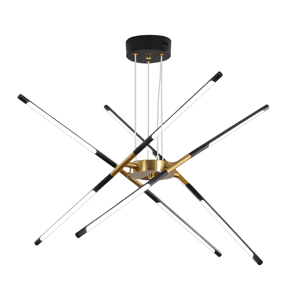 Linear Sputnik Chandelier — Iron, Gold/Black, Stepless Dimming, 3000K–6000K, 3- to 6-Light