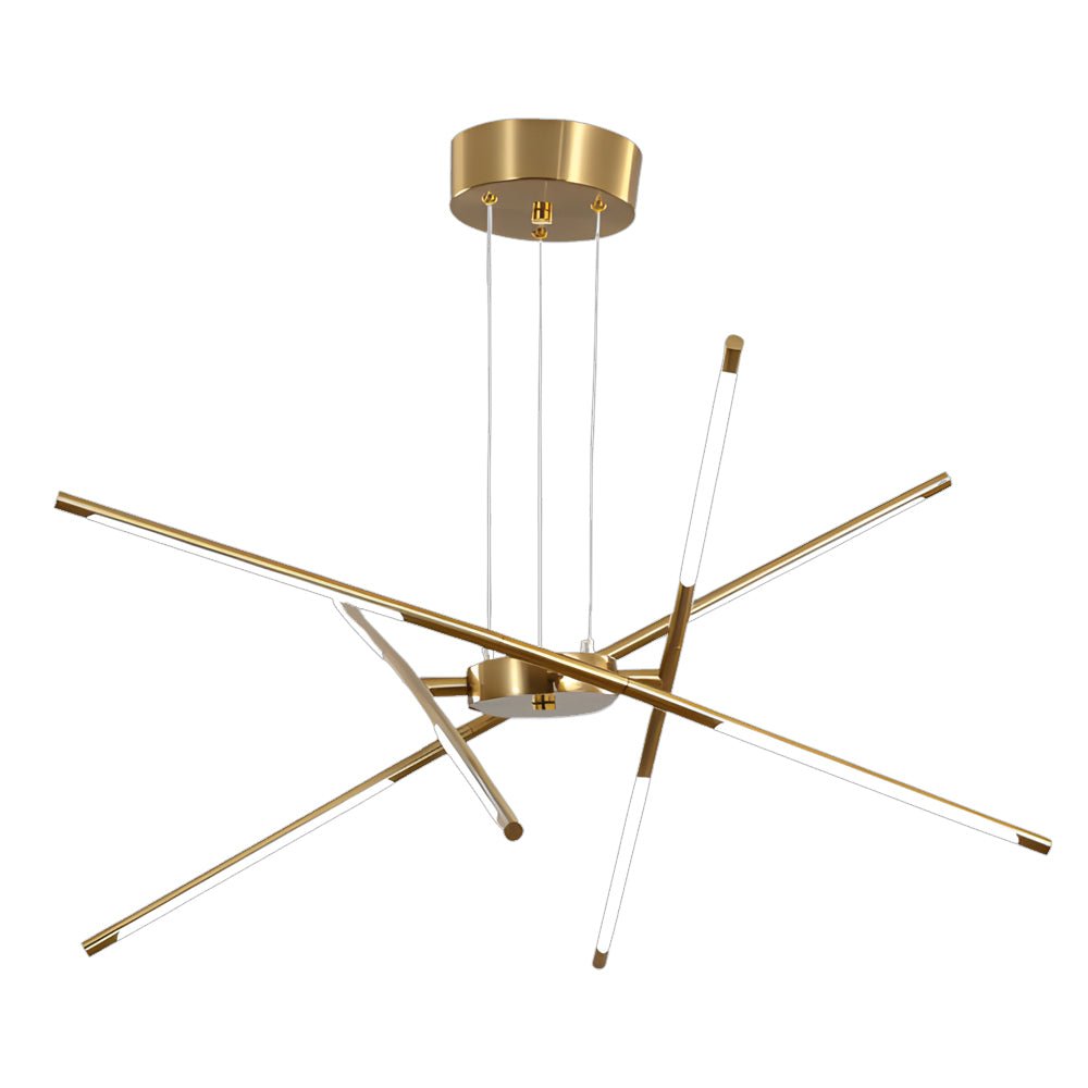 Linear Sputnik Chandelier — Iron, Gold/Black, Stepless Dimming, 3000K–6000K, 3- to 6-Light