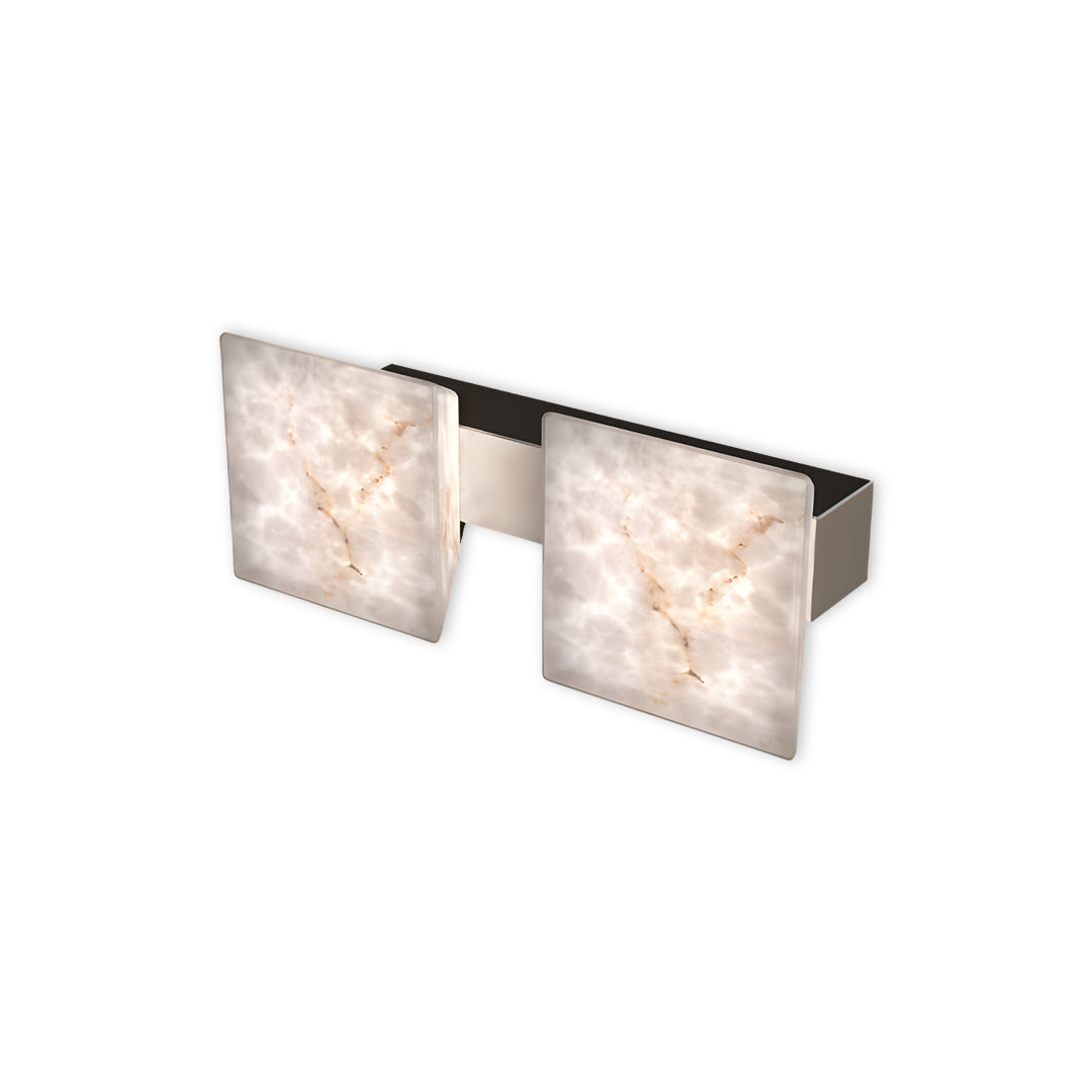 Cloud Stone Wall Sconce — Gray & Gold Aluminum, Warm White LED, Single or Double Head