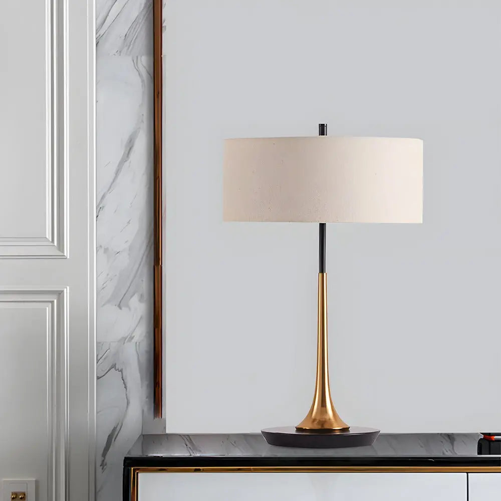 Modern Table Lamp in Brass and Espresso Bronze - 21.7 Inches Luxe