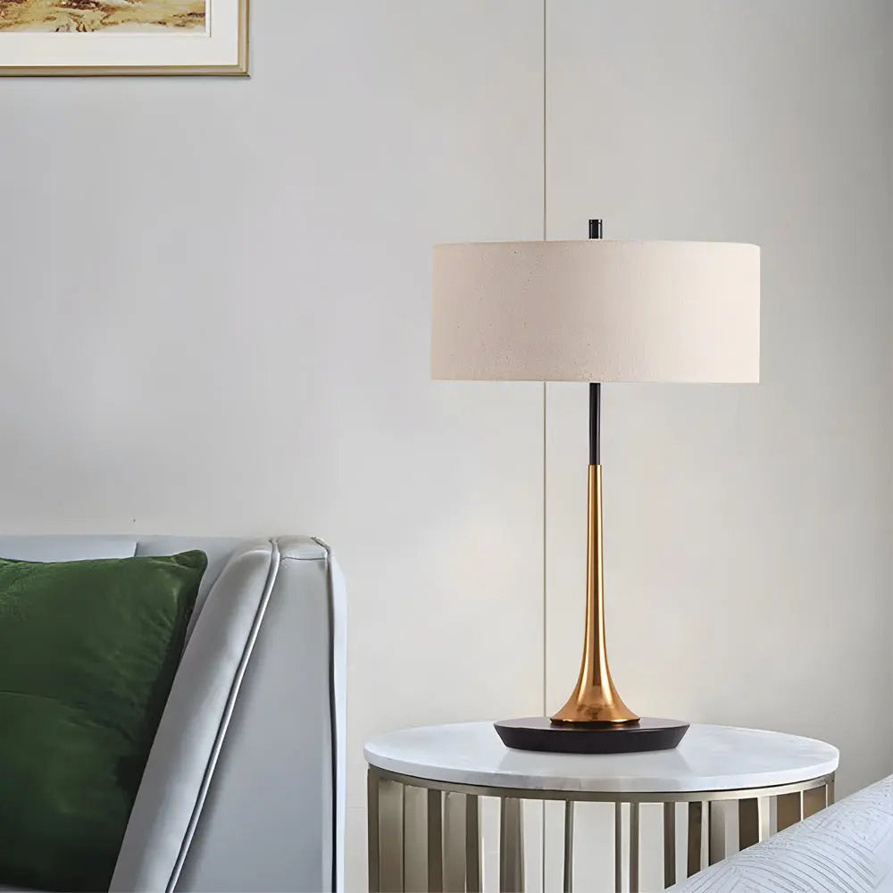 Modern Table Lamp in Brass and Espresso Bronze - 21.7 Inches Luxe
