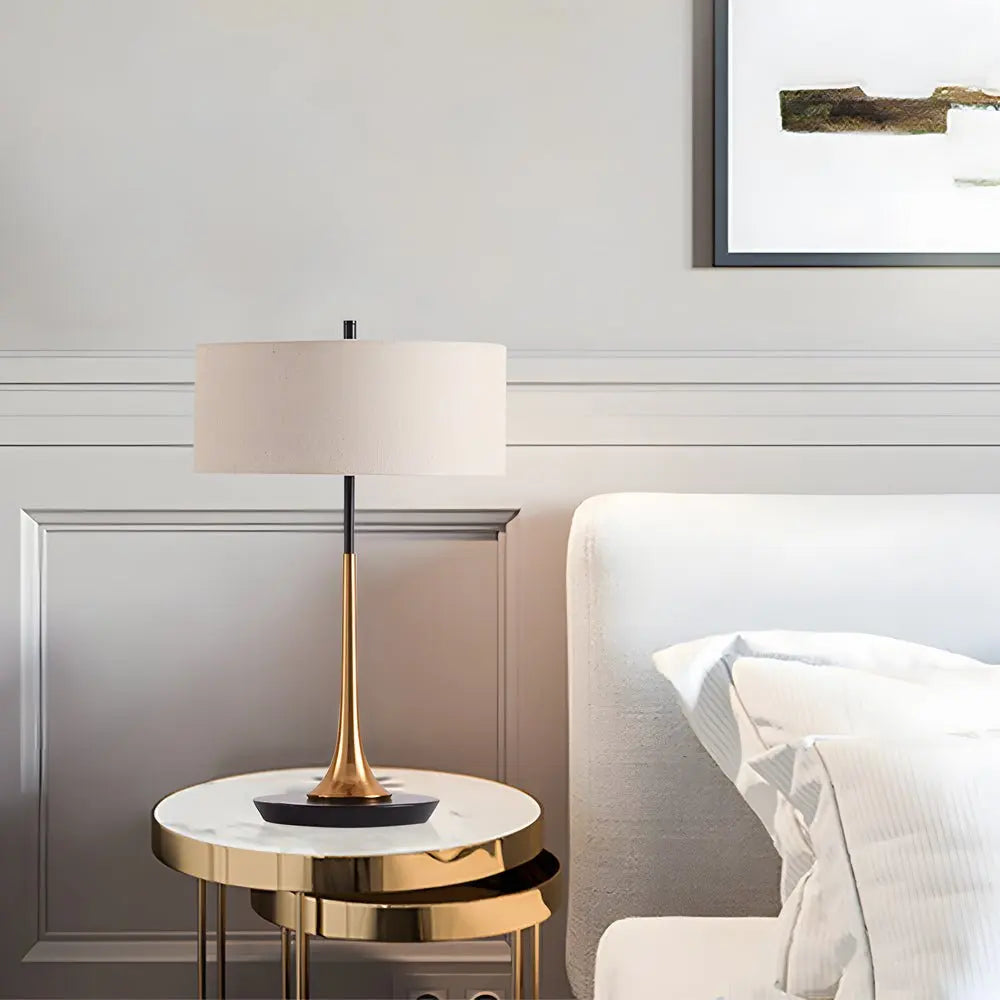 Modern Table Lamp in Brass and Espresso Bronze - 21.7 Inches Luxe