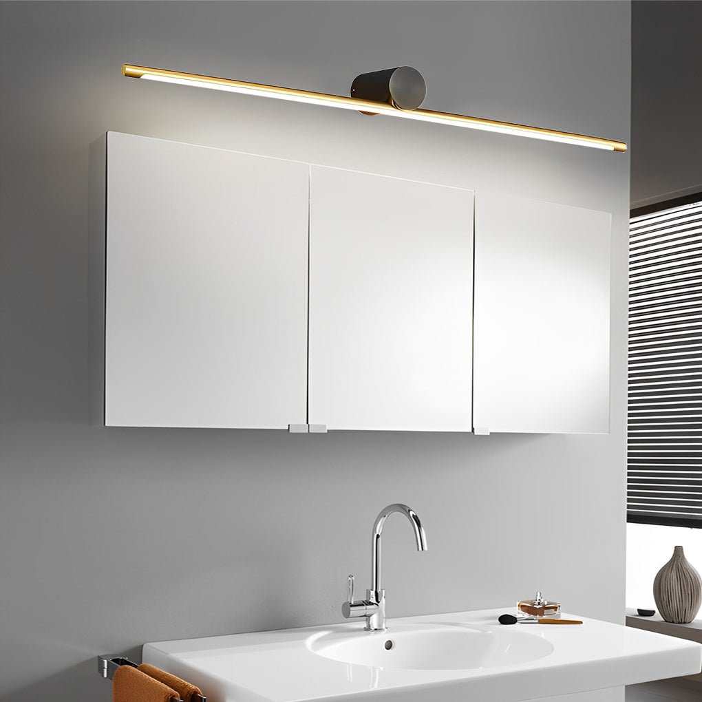 Two-Tone Cylinder & Linear Bar Vanity Light — Copper & Acrylic, LED 16W–40W, Three-Step Dimming, 15.7"–39.4"
