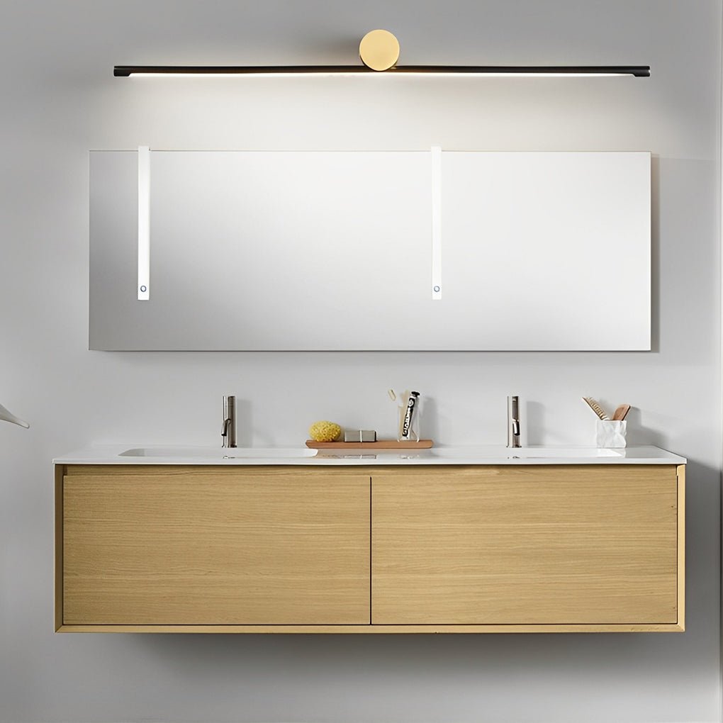 Two-Tone Cylinder & Linear Bar Vanity Light — Copper & Acrylic, LED 16W–40W, Three-Step Dimming, 15.7"–39.4"