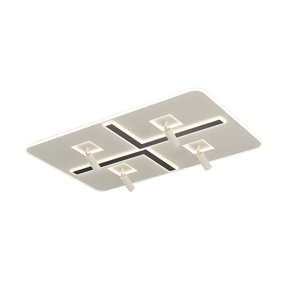 modern ultra thin rectangular ceiling lights with 3 step dimming and spotlights