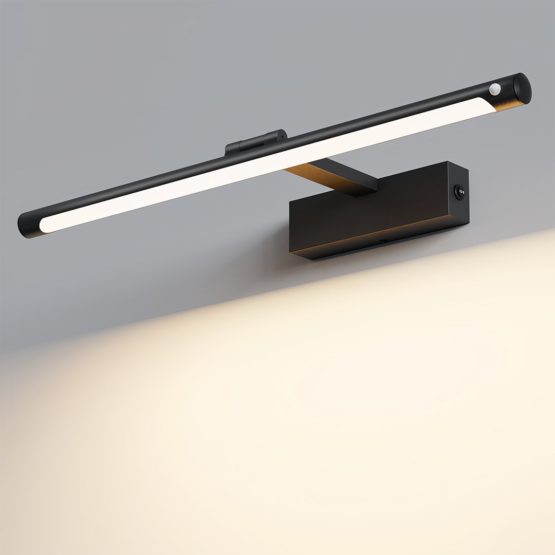 Minimalist Linear Vanity Light Bar — Iron and Acrylic, LED 4000K, Motion Sensor, 3-Mode, 16" / 24" / 32"