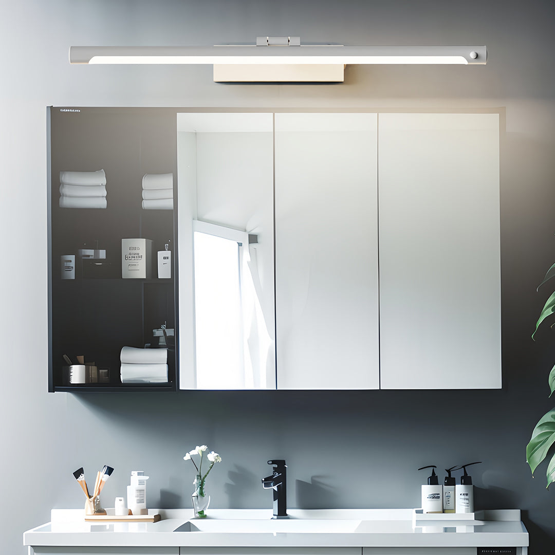 Minimalist Linear Vanity Light Bar — Iron and Acrylic, LED 4000K, Motion Sensor, 3-Mode, 16" / 24" / 32"