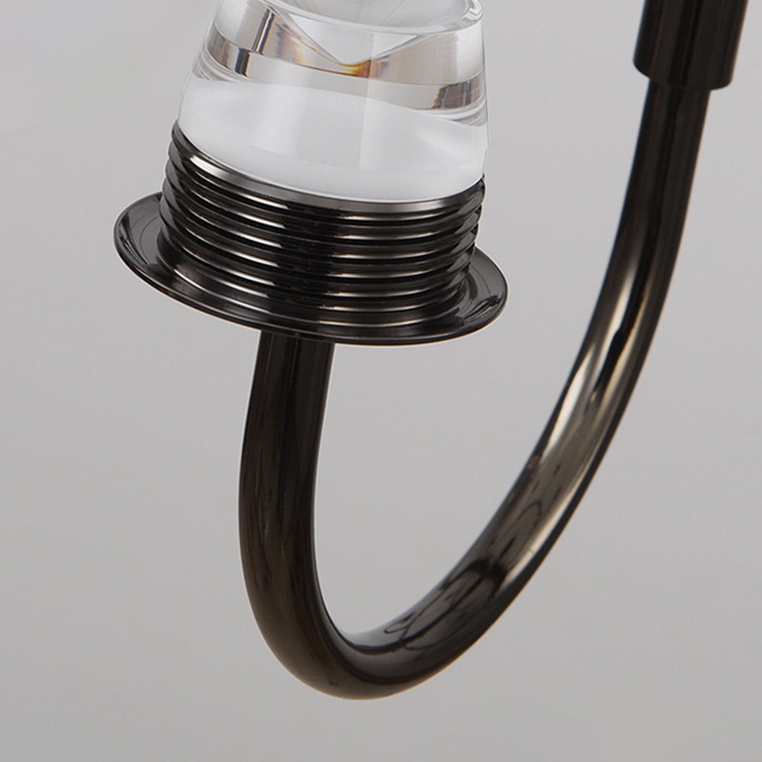 Vintage Cone Wall Sconce — Black Aluminum, Glass Shade, 6W LED, 3-Step Dimming (3000K/4500K/6000K)