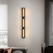 Minimalist Modular Linear Wall Sconce — Black Iron, Smoky Acrylic, LED, Three-Color Dimming, 11.8"–49.6"