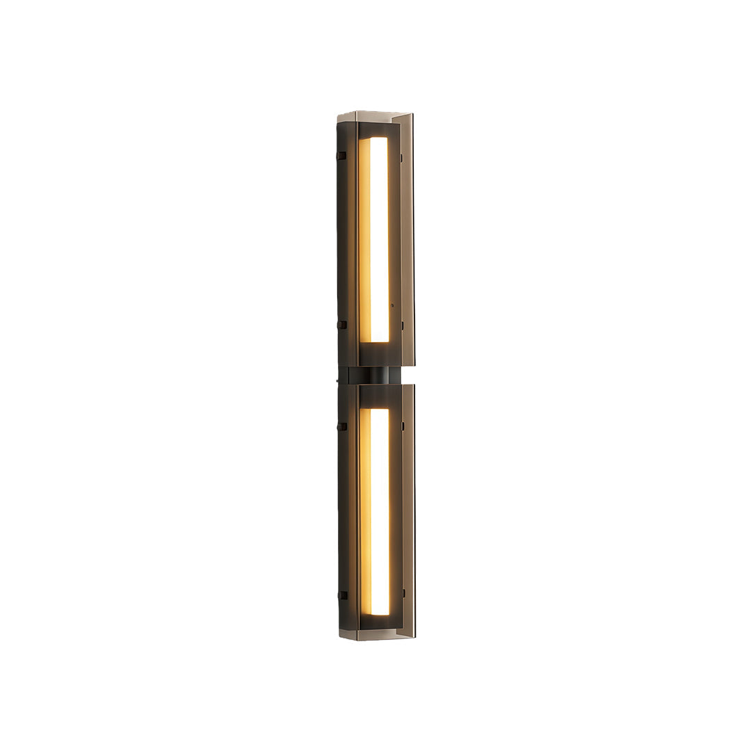 Minimalist Modular Linear Wall Sconce — Black Iron, Smoky Acrylic, LED, Three-Color Dimming, 11.8"–49.6"