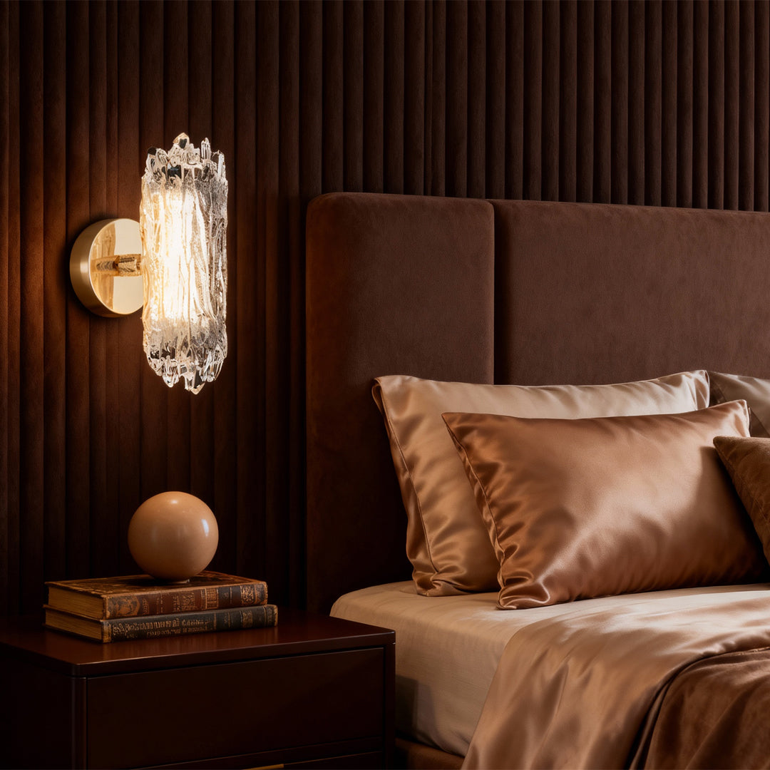 Minimalist Wall Sconce — Aluminum and Acrylic, Gold, LED, 3-Step Dimming (3000K/4500K/6000K), Single or Double Head