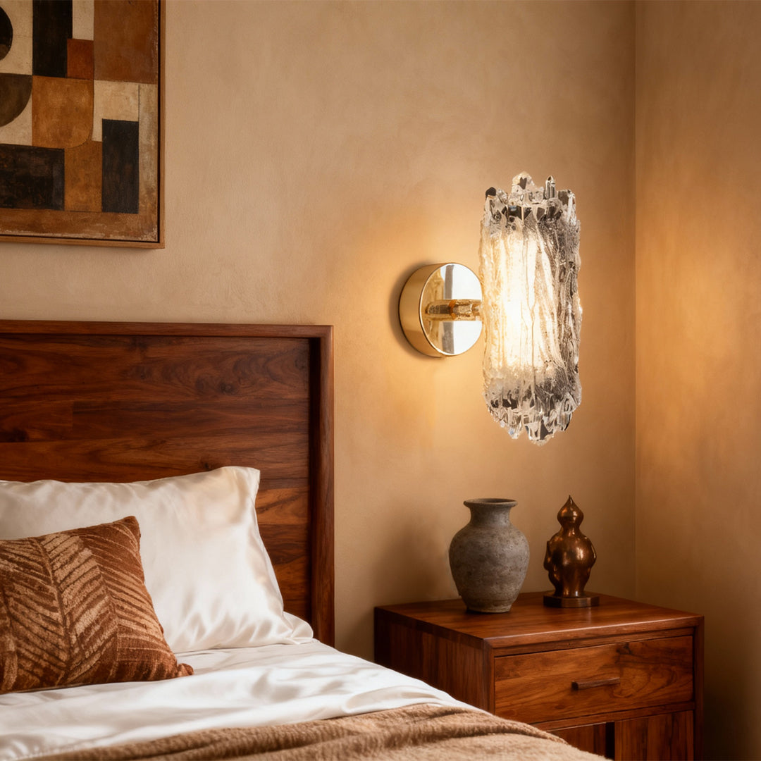 Minimalist Wall Sconce — Aluminum and Acrylic, Gold, LED, 3-Step Dimming (3000K/4500K/6000K), Single or Double Head