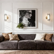 Minimalist Wall Sconce — Aluminum and Acrylic, Gold, LED, 3-Step Dimming (3000K/4500K/6000K), Single or Double Head
