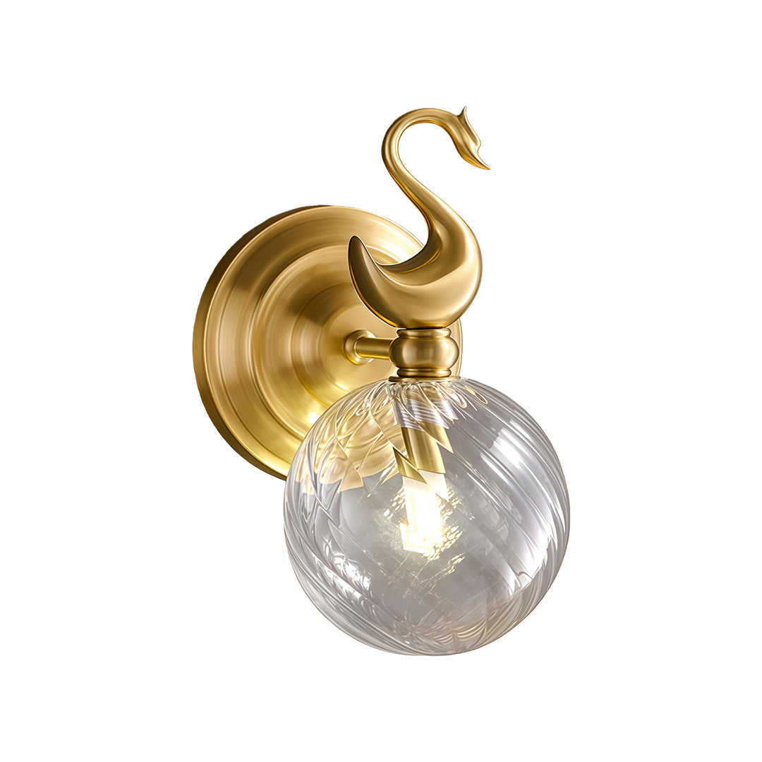 Modern Minimalist Wall Sconce — Brass, Transparent Glass Shade, G9 Hardwired