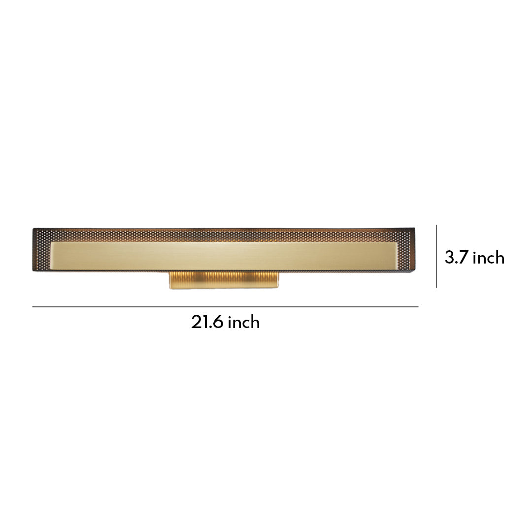 French Retro Picture Light — Wrought Iron and Copper, 18W Warm LED, 21.7", Hardwired