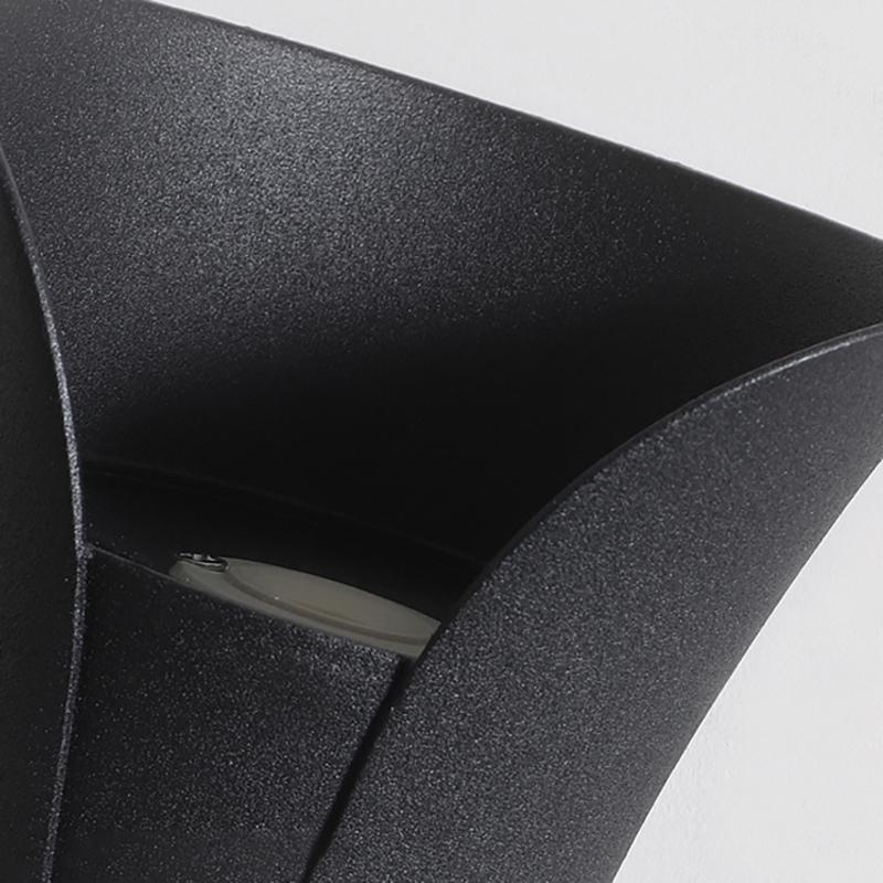 modern waterproof outdoor wall lights with curved led up and down lighting