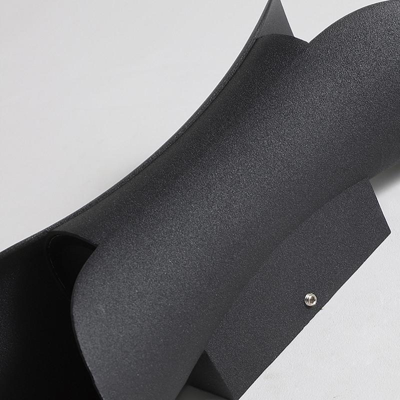 modern waterproof outdoor wall lights with curved led up and down lighting