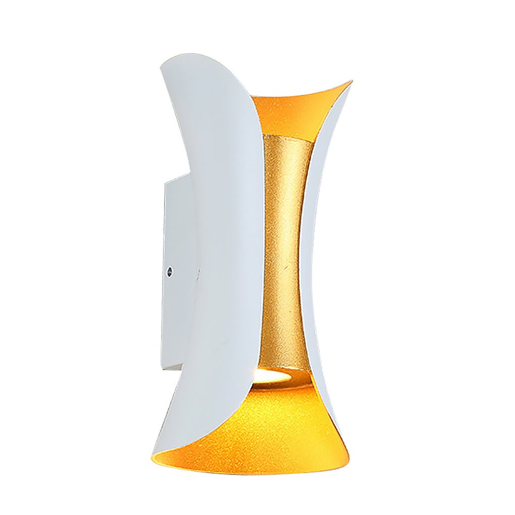 modern waterproof outdoor wall lights with curved led up and down lighting