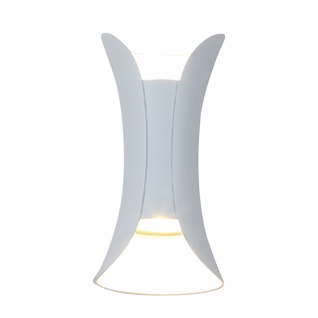 modern waterproof outdoor wall lights with curved led up and down lighting
