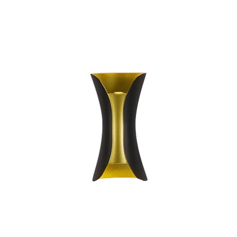 modern waterproof outdoor wall lights with curved led up and down lighting