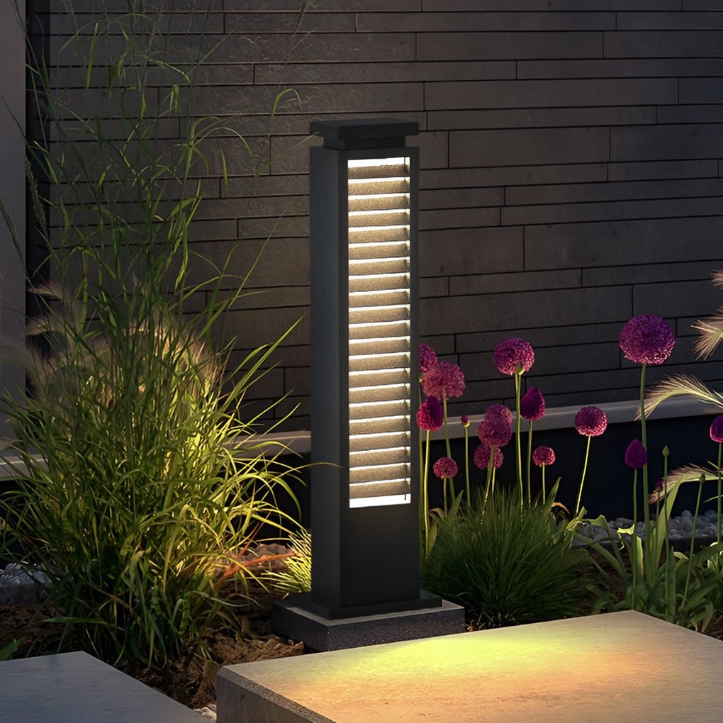 modern waterproof stainless steel led louvered pathway bollard lights with a sleek design