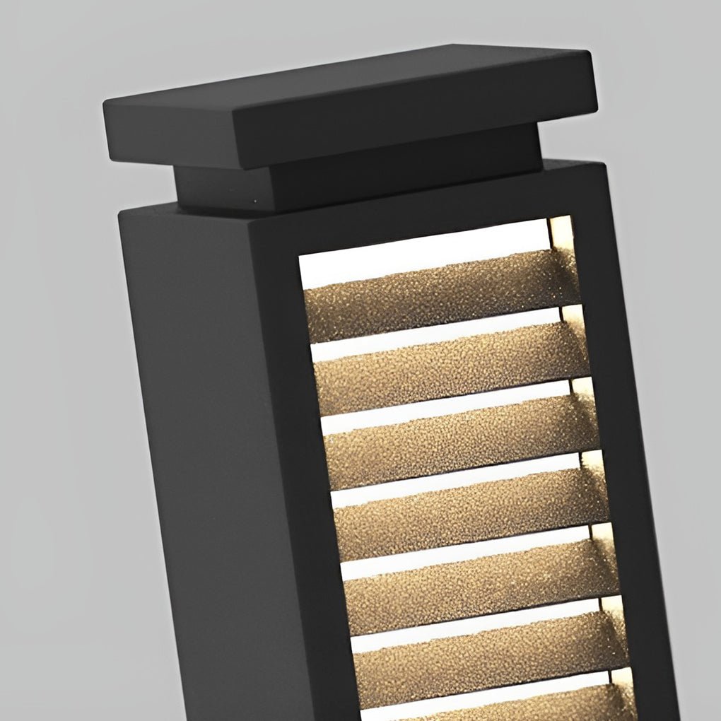 modern waterproof stainless steel led louvered pathway bollard lights with a sleek design