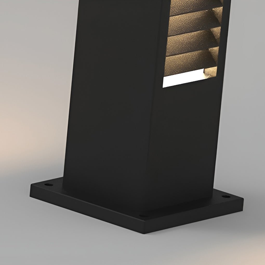 modern waterproof stainless steel led louvered pathway bollard lights with a sleek design