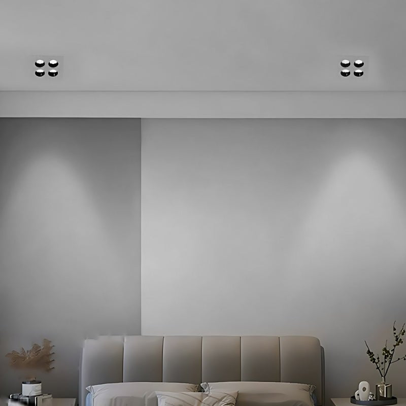 Contemporary Anti-Glare LED Recessed Spotlight — White Aluminum, 1- to 15-Light Configurations