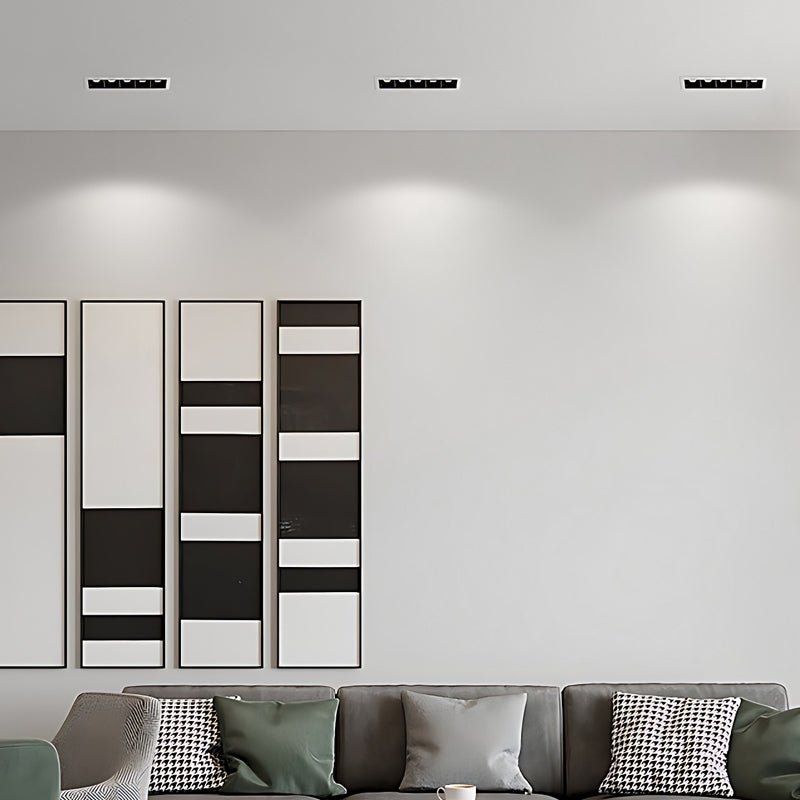 Contemporary Anti-Glare LED Recessed Spotlight — White Aluminum, 1- to 15-Light Configurations