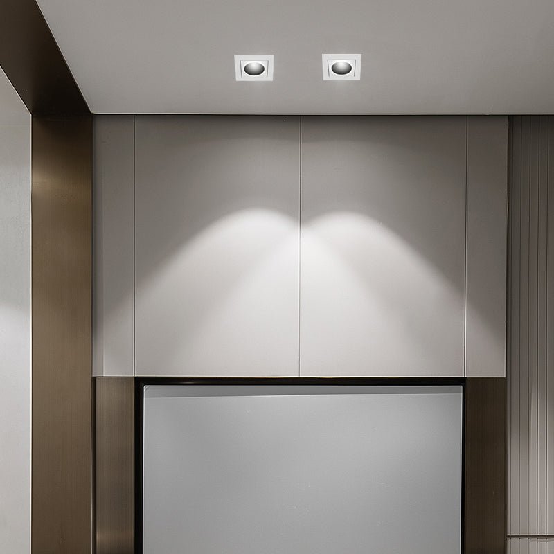 Contemporary Anti-Glare LED Recessed Spotlight — White Aluminum, 1- to 15-Light Configurations