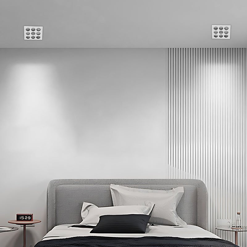 Contemporary Anti-Glare LED Recessed Spotlight — White Aluminum, 1- to 15-Light Configurations